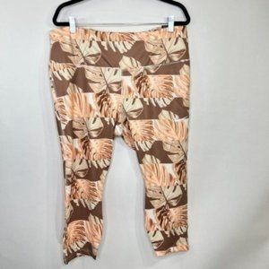 Nike Dri Fit Fast Run Crop High Rise Running Tights Pink/Tan Print Women's Sz 2X